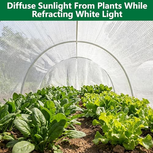 6.6 x 3.3 Ft Plant Sun Shade Cloth, 60% Shading White Sun Protection Net | Tear Resistant Garden Sunshade Cloth Cover with Reinforced Grommets for Protecting Plants from Direct Sunlight - color: 1x2m