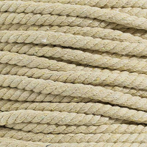 Twisted Natural Cotton Rope - 1/4 Inch - Solid Colors - Available in Lengths of 10 Feet, 25 Feet, 50 Feet, and 100 Feet - color: Camel, size: 10 feet