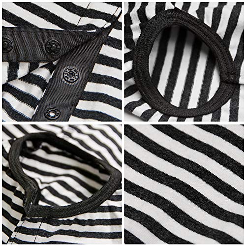 Dog’s Recovery Suit Post Surgery Shirt for Puppy, Wound Protective Clothes for Little Animals(Black White Stripe-XXS) - color: black white stripe, size: XX-Small