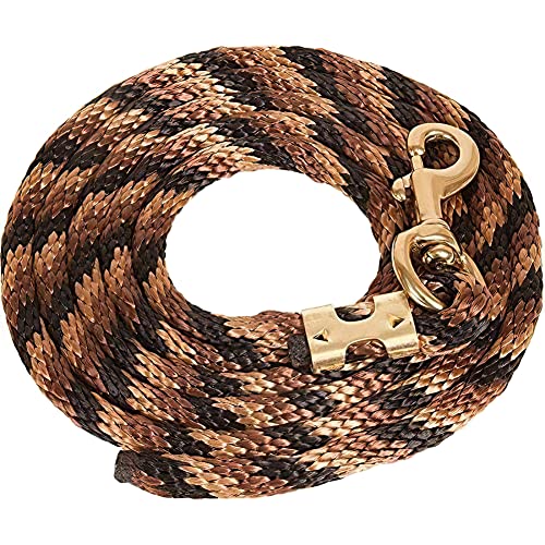 Mustang Poly Lead Rope 9ft. with Bolt Snap - color: Black/Brown/Tan