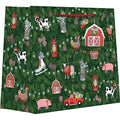 Jillson Roberts Large Christmas Gift Bags with Foil and Holographic Accents (12 Count) - color: Farm Ornaments, size: 12.5" x 10" x 5"