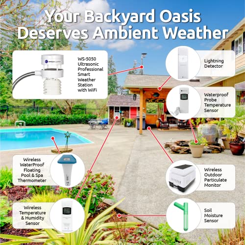 Ambient Weather WS-5050 Ultrasonic Smart Weather Station | Smart Home Ready - style: Display Console + Ultrasonic
