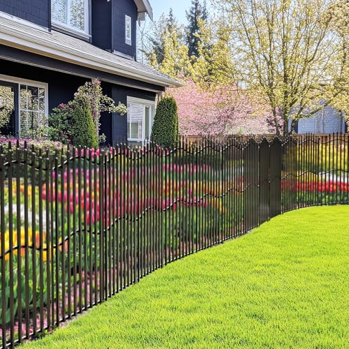 No Dig Garden Fence 40" H x 22.5'L Decorative Yard Dog Outdoor Panels - size: 40 in(H)