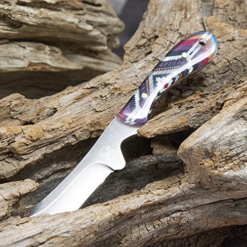 WHISKEY BENT HAT CO. Sendero Caper 440 Stainless Steel Fixed Blade Knife w/Leather Sheath (Arizonan) - color: Arizonan