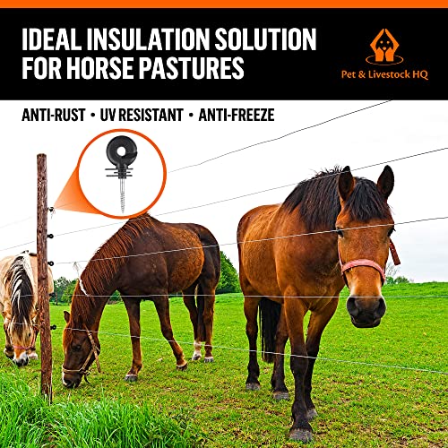 Electric Fence Insulators Screw-in Wooden Posts - Suitable for Polytape Polywire Tape Rope Electric Wire