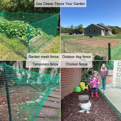 Deer Fence Netting 5x100 FT, Heavy Duty Plastic Mesh Fence Roll | 1/2" Temporary Animal Barrier Fencing For Deer, Birds, Chicken, Poultry, Fruit Trees, Construction & Garden Protection, Green - size: 5x100 FT