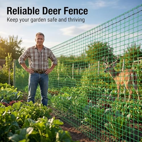 Plastic Garden Fence 4x30 FT,0.4" Mesh Deer Fence Roll | Green Heavy Duty Temporary Safety Fencing for Animals, Snow, Poultry, Deer, Yard & Construction,50PCS Zip Ties - size: 4' x 30'