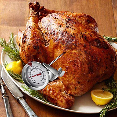 Deep Fry Thermometer with Instant Read,Oil Thermometer(2-Pack),12” Stainless Steel Stem Meat Cooking Thermometer,Best for Turkey,BBQ,Gril - color: 2-pack