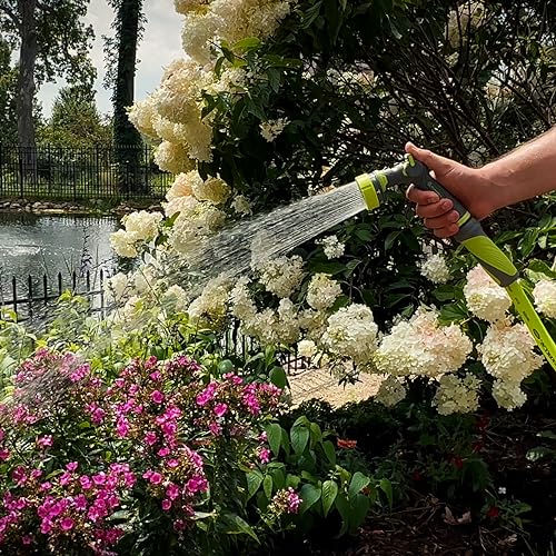 Flexzilla 7-Pattern Adjustable Flow Garden Hose Nozzle Sprayer with Easy to Use Thumb Control, Lightweight & Durable - color: Chartreuse, style: 7-Pattern Pressure Control