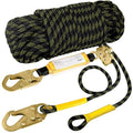 TRSMIMA Rope Harness Safety Lanyard：25ft Roofing Rope Fall Protection | Vertical Safety Harness Rope With Grab Snap Hooks Shock Absorber - Tree Climbing Line Kit Heavy Duty Safety Equipment ANSI CE - size: 25ft
