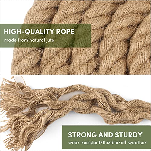 Manila Rope 1.5in x 50ft,Natural Thick Rope,Large Decorative Hemp Ropes Great for Gardening,Railings,Hammock Nautical - size: 1-1/2in, style: 50FT