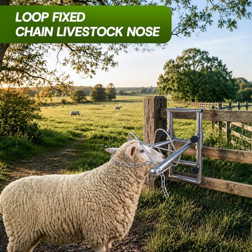 Sturdy Goat & Sheep Stand – Portable Livestock Stand with Bottom Hook, Adjustable Height for Milking, Shearing, Hoof Trimming & Grooming, Fence Mount for Farm & Ranch