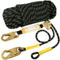 TRSMIMA Rope Harness Safety Lanyard：150ft Roofing Rope Fall Protection | Vertical Safety Harness Rope With Grab Snap Hooks Shock Absorber - Tree Climbing Line Kit Heavy Duty Safety Equipment ANSI CE - size: 150ft
