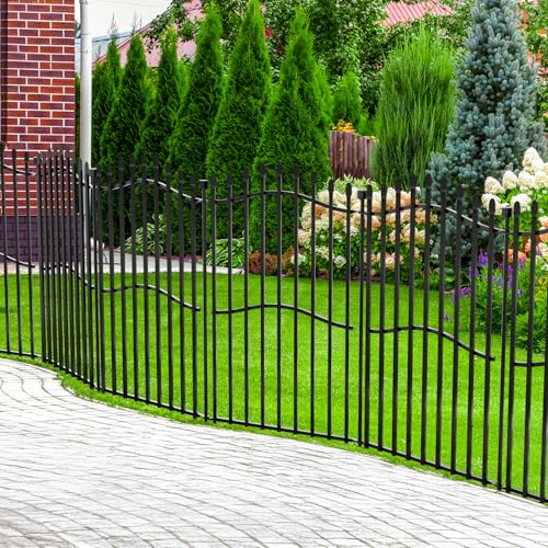 No Dig Garden Fence 40" H x 22.5'L Decorative Yard Dog Outdoor Panels - size: 40 in(H)