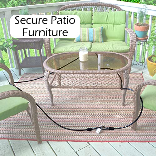 Lumintrail 12mm (1/2 inch) Heavy-Duty Security Cable, Vinyl Coated Braided Steel with Sealed Looped Ends (4', 7', 10', 15', 20', 25' or 30') (25-FT) - size: 25-FT