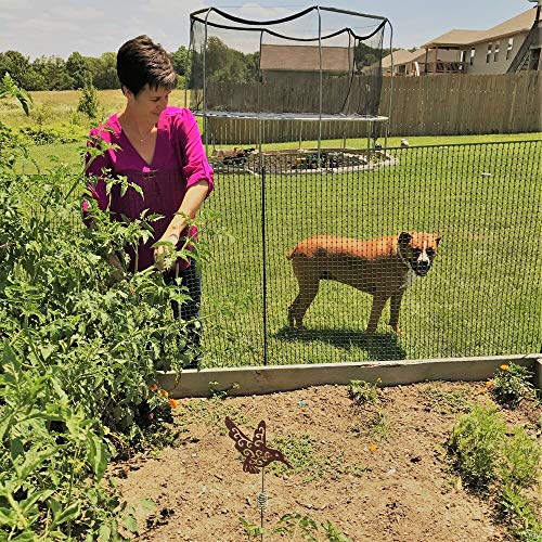 One Step Temporary Fencing KIT–50' x 36"–8 Black Posts–No Tools, Quick & Easy to Install, No Slipping or Sagging, Reusable. Animal & Deer Barrier for Flower Beds, Gardens. Fence in Chicken, Pets