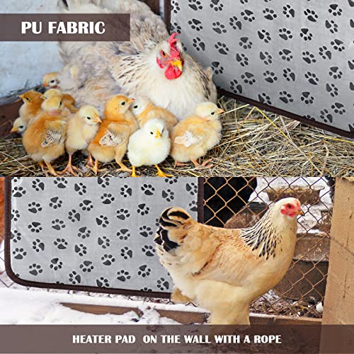 20W Heating Pad Chicken Coop Rabbit Cat Dog 110V Chew Resistant | Adjustable Temp Control, Waterproof Outdoor Use, Guinea Pig Warmer, Heated Blanket with Durable Chew Resistant Cord