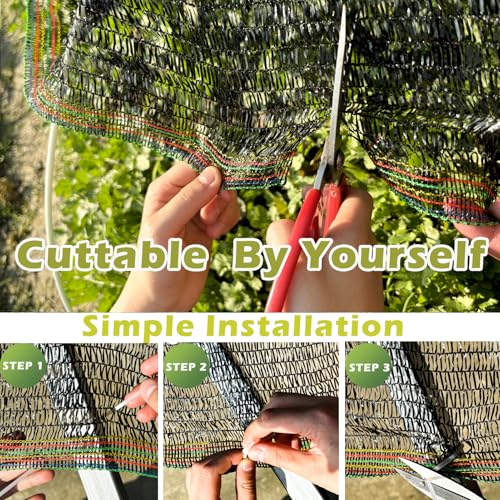 55% Shade Cloth for Garden, Black Shade Net 6.5X10 FT | Sunblock Mesh UV Resistant Net for Vegetables Flowers Greenhouse Raised Bed, Plant Shade Cover from Sun - size: 6.5X10 FT