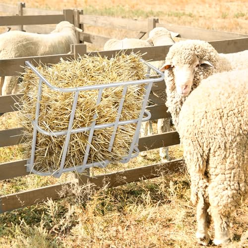 Outvita 18 Gal Livestock Feeder, Heavy-Duty Steel Goat Hay Rack | 22.5" Wall Mounted Horse Hay Holder with Multiple-Sided Feeding for Sheep, Farm and Livestock - size: 22.5 in
