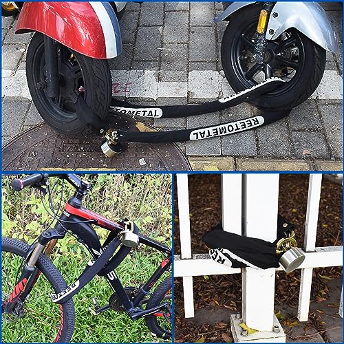 Heavy Duty Security Chain, 6 Foot x 3/8" Thick | Hardened Steel, Cut Proof, Anti-Theft Lock Chain, For Motorcycles, Bicycles, ATVs, Trailers, Containers - size: 6ft chain without lock