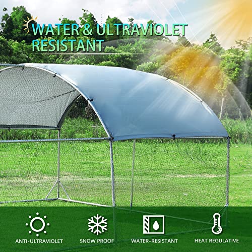 TOLEAD Large Metal Chicken Coop Upgrade Tri-Supporting Wire Mesh Chicken Run,Chicken Pen with Water-Resident and Anti-UV Cover,Duck Rabbit House Outdoor（156.1" L x 108" W x 78" H） - size: 156.1"L x 108.0"W x 78.0"H