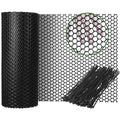 Gardzen Plastic Chicken Wire Mesh 16in x 33ft with 70 pcs Ties | Durable Chicken Fence for Poultry, Garden Protection & DIY Crafting, Heavy-Duty Mesh Netting for Outdoor & Indoor Use - size: 16In x 33ft