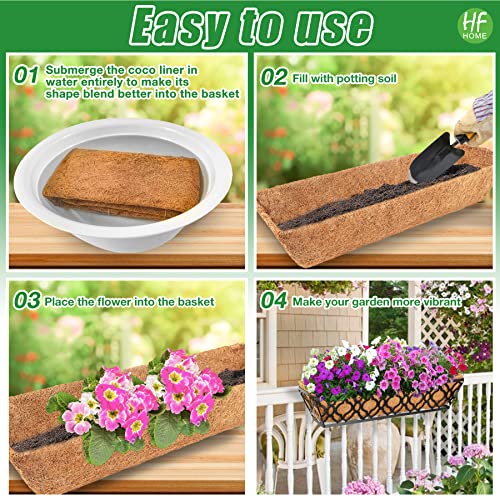 HFHOME 2Pcs 24" Trough Coco Fiber Replacement Liner, 24 inch Window Deck Coco Replacement Liners for Window Box - color: 2pcs, size: 24-in