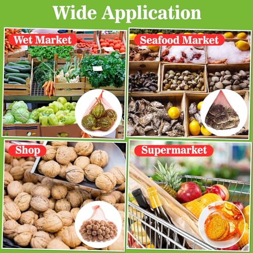 Sukh 90PCS Mesh Produce Bags - 24Inch Vegetable Storage Net Bags Red | Mesh Vegetable Bags for Onion, Fruits, Seafood, and Other Agricultural Products Storage, Garden Harvest Produce Bags - color: Red