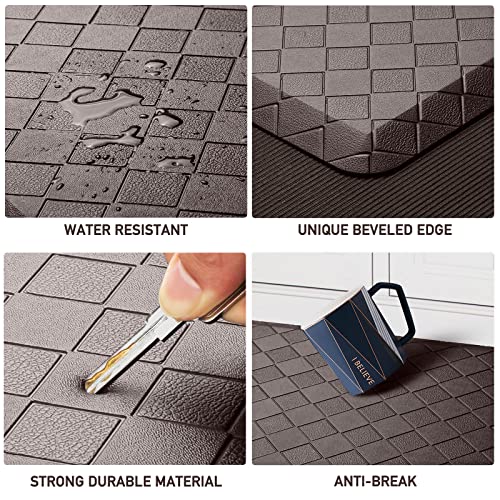 HappyTrends Kitchen Mat Cushioned Anti-Fatigue Floor Mat,17.3"x60",Thick Waterproof Non-Slip Kitchen Mats and Rugs Heavy Duty Ergonomic Comfort Rug for Kitchen,Floor,Office,Laundry,Chocolate | Thick,Soft and Waterproof Non-Slip Mats and Rugs Heavy Duty Er