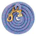 Weaver Equine Poly Lead Rope with Solid Brass 225 Snap - color: Mosaic - Light Purple/Light Blue/Light Green