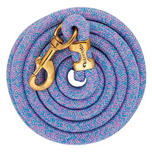 Weaver Equine Poly Lead Rope with Solid Brass 225 Snap - color: Mosaic - Light Purple/Light Blue/Light Green