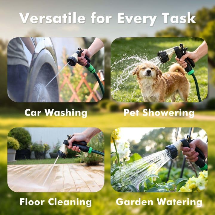 RESTMO Garden Hose Nozzle Heavy Duty, Hose Spray Nozzle for Garden Hose | Zinc Alloy, 6 Adjustable Watering Patterns, Leakproof, Anti-slip, ldeal for Watering Plants, Washing Cars & Pets, Black - color: Black