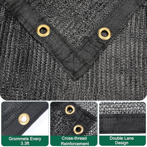 Kesfitt 70% Shade Cloth 12x12 ft, Breathable HDPE Mesh Sun Shade Tarp for Garden & Greenhouse, UV Resistant Outdoor Shade Fabric with Copper Grommets for Plants, Patio, Yard - size: 12ftx12ft, style: 70% Shading Rate