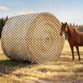 6×6ft Large Round Bale Hay Nets for Horses, 6x6 ft Hay Net for Horses Slow Feed Knotless, Slow Feeder Hay nets for Horses, Fits Round Bales 4x4ft, 5x5ft, 6×6ft, Square Bales 3x3x8ft and 4x4x8ft - size: 6x6 Ft