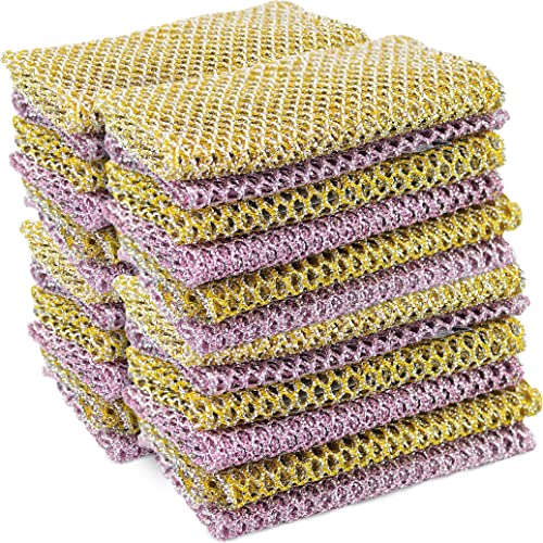 Non-Scratch Dish Scrubbers (24 Pcs) — Outlasts 7+ Sponges, Stays Odor-Free | Replace Smelly Kitchen Sponges | Non-Absorbent Mesh | Safe on Non-Stick, Cast Iron, Glass | Made in Korea Since 2012 - color: Value 12pk (24 Pcs)