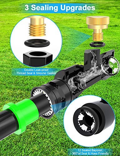Lekit Misters for Outside Patio 27.5FT(8.4M)+8 Brass Mist Nozzles+a Brass Adapter(3/4") Detachable Outdoor misting Cooling System for Garden, Waterpark, Greenhouse, Backyard - size: 27.5 feet