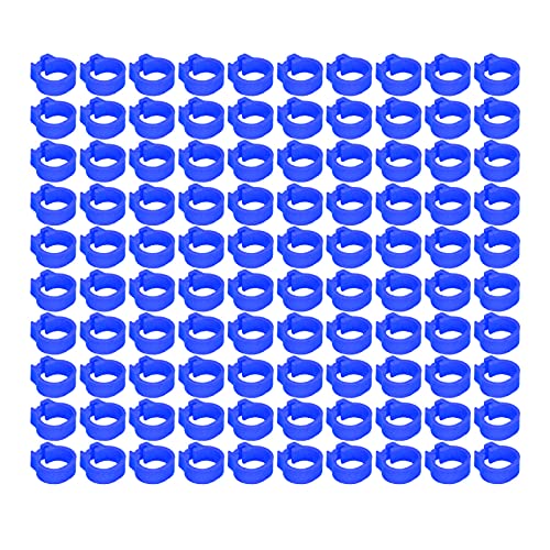 Zerodis 100PCS 8mm Leg Rings, Plastic Identification Bands for Pigeons, with Reusable Easy to Install for Poultry Dove Marking (Blue) - color: Blue
