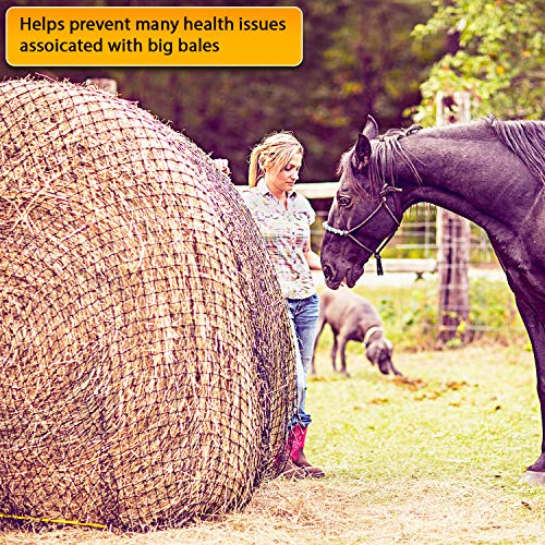 Texas Haynet - Round Bale Hay Net Slow Feed - Durable Round Bale Feeder for Horses - American Made UV Resistant Nylon Net - Fits Round Bales 4x6-6x6 or Square Bales 3x3x8-4x4x8 with 1.75" Holes - size: 1 Pack
