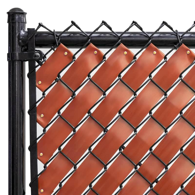 Chain Link Fence Privacy Tape (Redwood) - color: Redwood