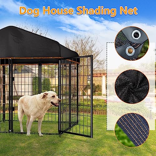 90% Black Shade Cloth,Durable Mesh Tarp with Grommets, Resistant Garden Sun Shade Netting with Taped Edge for Plant Cover, Greenhouse, Patio, Tomatoes, Chicken Coop, Barn Kennel - size: 6x10FT