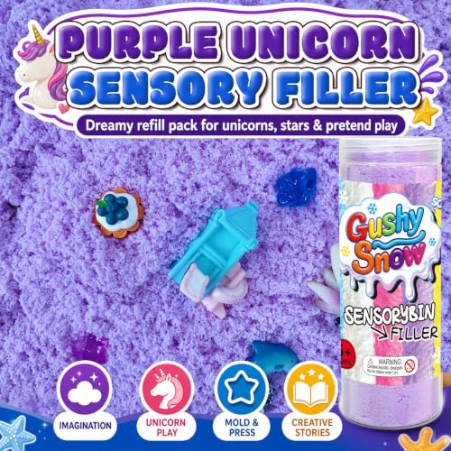 Purple Latex Unicorn Magic Space Theme Sensory Bin Filler | Fantasy Forest Princess Theme Galaxy Sensory Play for Imaginative Party Fun, Gift for Kids Ages 3+ - color: purple