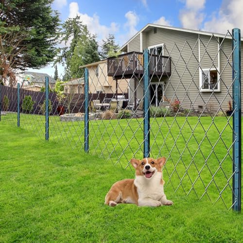3ft Fence Posts, Pack of 10 - Sturdy Metal U-Posts & Step-in Stakes | No Digging Poles for Garden Wire Fencing and Yard Signs (Fits 2-ft Fence Mesh) - size: 3 Feet
