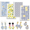 OLYCRAFT 24Pcs 4 Styles Yellow Lemon Clay Transfer Paper for Polymer | Lemon Tile Polymer Clay Transfer Sheets, Summer Fruit Small Transfer Paper Decal for Clay Earrings Jewelry Making - style: Lemon Tiles