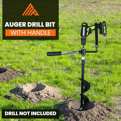 Auger Post Hole Digger 10" Wide 32" Deep - Earth Auger - Trench Digger - Hole Digger Tool for Fence Posts - Electric Post Hole Digger Handles - style: 10" X 32"