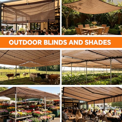 90% Sun Shade Cloth with Grommets, 8' x 12' Pergola Shade Cover Canopy, Breathable HDPE Mesh Tarp for Patio, Garden, Backyard, Porch and Outdoor Privacy, Mocha - size: 8'x12'
