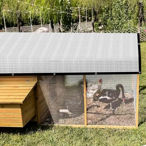 80% Silver Shade Cloth for Garden,Pergola,Greenhouse,Chicken Coop,Kennels,Shade Cloth with Grommets,Simple Hanging Covers - size: 6.5ft×6.5ft