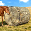 YedsIntu 4x4 ft Round Bale Hay Net for Horses, Slow Feeder Hay Nets with 1.5 inches Holes, Knotless Hay Feeder Bag for Goats Cattle Sheep Livestock - size: 4x4 ft