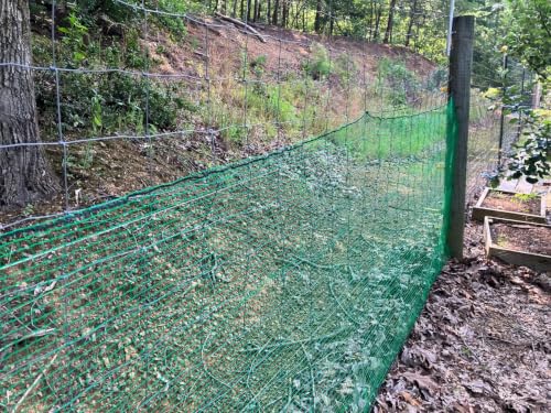 Junflying 4x100 FT Deer Fence Netting, 1/2” Garden Fence Animal Barrier | Woven Temporary Plastic Mesh Netting for chicken, poultry garden protection. Shield vegetables & fruit trees from wildlife.
