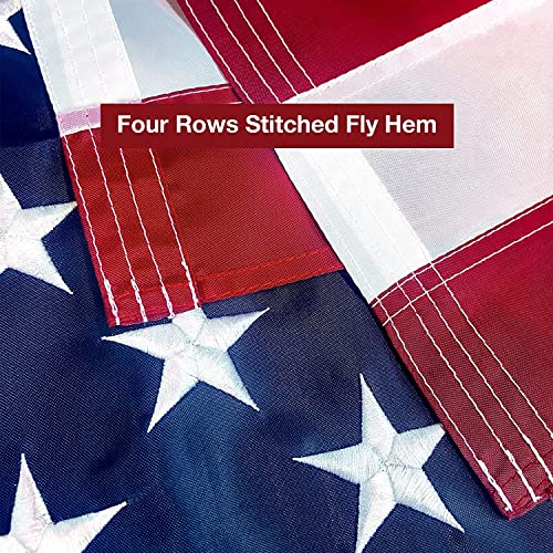 American Flag 2x3 FT Embroidered Stars, Sewn Stripes, Brass Grommets Polyester US Flag long Lasting for Outdoor Use - size: 2x3 Ft Brass Grommets