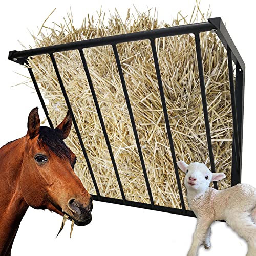 31.5'' Horse Hay Feeder 24 Gallon | Long Livestock Hay Feeder, Carbon Steel Wall Mounted Hay Rack for Horses, Sheep, Goats, Indoor Outdoor Uses - size: 31.5INCH